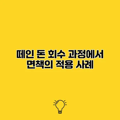 떼인 돈 회수 과정에서 면책의 적용 사례