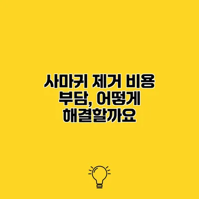 사마귀 제거 비용 부담, 어떻게 해결할까요?