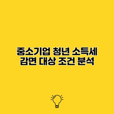 중소기업 청년 소득세 감면 대상 조건 분석