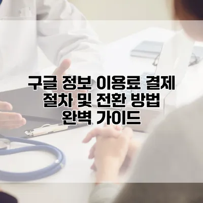 구글 정보 이용료 결제 절차 및 전환 방법 완벽 가이드
